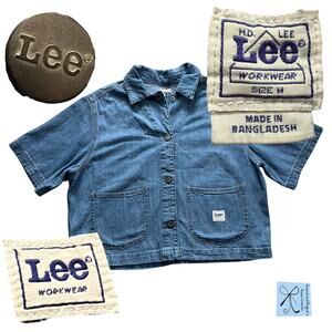 Lee Workwear Snap-up Spring Denim Shacket Chore Coat Sz M